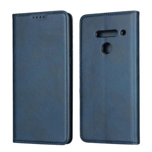 For LG V50 ThinQ Calf Texture Magnetic Horizontal Flip Leather Case with Holder & Card Slots & Wallet(Blue) (OEM)