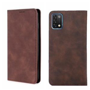 For UMIDIGI A11 Skin Feel Magnetic Horizontal Flip Leather Phone Case(Dark Brown) (OEM)