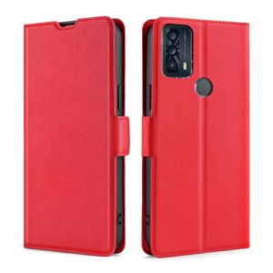 For TCL 20B 6159K Ultra-thin Voltage Side Buckle PU + TPU Leather Phone Case(Red) (OEM)