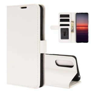 For Sony Xperia 5 II R64 Texture Single Horizontal Flip Protective Case with Holder & Card Slots & Wallet& Photo Frame(White) (OEM)