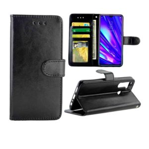 For OPPO Realme5 Pro Crazy Horse Texture Leather Horizontal Flip Protective Case with Holder & Card Slots & Wallet & Photo Frame(Black) (OEM)