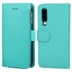 For Huawei P30 Microfiber Zipper Horizontal Flip Leather Case(Green) (OEM)