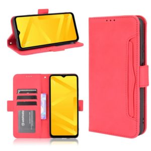 For ZTE Blade A71 Skin Feel Calf Pattern Horizontal Flip Leather Case with Holder & Card Slots & Photo Frame(Red) (OEM)