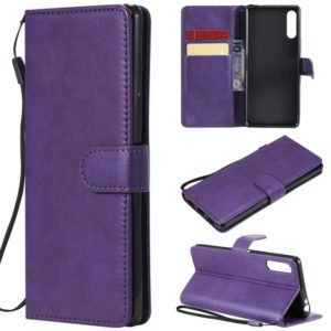 For Sony Xperia L4 Solid Color Horizontal Flip Protective Leather Case with Holder & Card Slots & Wallet & Photo Frame & Lanyard(Purple) (OEM)