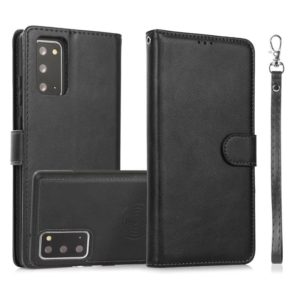 For Samsung Galaxy Note20 Calf Texture 2 in 1 Detachable Magnetic Back Cover Horizontal Flip Leather Case with Holder & Card Slots & Wallet & Photo Frame(Black) (OEM)