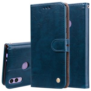 Business Style Oil Wax Texture Horizontal Flip Leather Case for Huawei Honor 8C, with Holder & Card Slots & Wallet (Blue) (OEM)