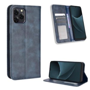 For Blackview A95 Magnetic Buckle Retro Texture Leather Phone Case(Blue) (OEM)
