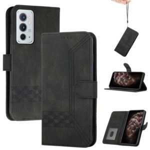 Cubic Skin Feel Flip Leather Phone Case For OnePlus 9RT 5G(Black) (OEM)