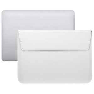 PU Leather Ultra-thin Envelope Bag Laptop Bag for MacBook Air / Pro 13 inch, with Stand Function(White) (OEM)