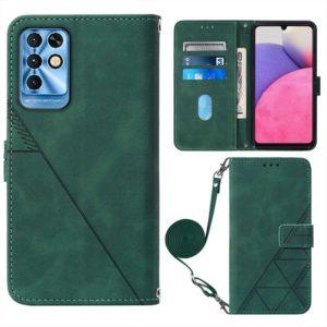For Infinix Note 11i Crossbody 3D Embossed Flip Leather Phone Case(Dark Green) (OEM)