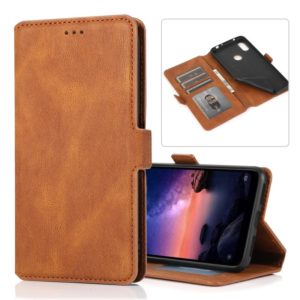 For Xiaomi Redmi Note 6 Retro Magnetic Closing Clasp Horizontal Flip Leather Case with Holder & Card Slots & Photo Frame & Wallet(Brown) (OEM)