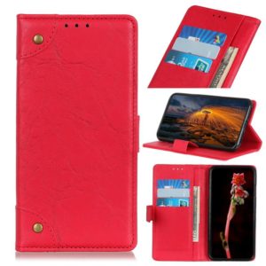 For Xiaomi Redmi Note 9 Copper Buckle Retro Crazy Horse Texture Horizontal Flip Leather Case with Holder & Card Slots & Wallet(Red) (OEM)