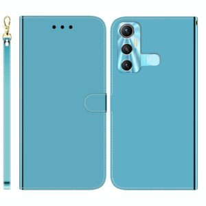 For Infinix Hot 11 X662 Imitated Mirror Surface Horizontal Flip Leather Phone Case(Blue) (OEM)