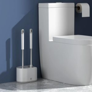 MT2 Silicone Double Brushs Head Toilet Brush Set, Colour: Landing Type (OEM)