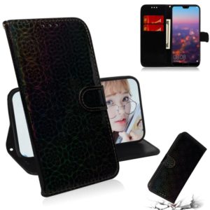 For Huawei P20 Solid Color Colorful Magnetic Buckle Horizontal Flip PU Leather Case with Holder & Card Slots & Wallet & Lanyard(Black) (OEM)