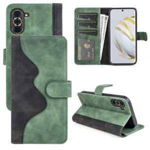 For Huawei Nova 10 Pro Stitching Horizontal Flip Leather Phone Case(Green) (OEM)
