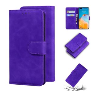 For Huawei P40 Pro Skin Feel Pure Color Flip Leather Phone Case(Purple) (OEM)