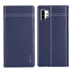 For Galaxy Note 10+ GEBEI Top-grain Leather Horizontal Flip Protective Case with Holder & Card Slots(Blue) (GEBEI) (OEM)