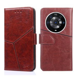 For Honor Magic3 Pro Geometric Stitching Horizontal Flip Leather Phone Case(Dark Brown) (OEM)