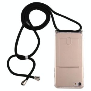 For iPhone 8 / 7 Transparent TPU Protective Case with Lanyard & Card Slot(Transparent) (OEM)