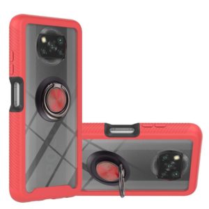 For Xiaomi Poco X3 NFC Starry Sky Solid Color Series Shockproof PC + TPU Protective Case with Ring Holder & Magnetic Function(Red) (OEM)