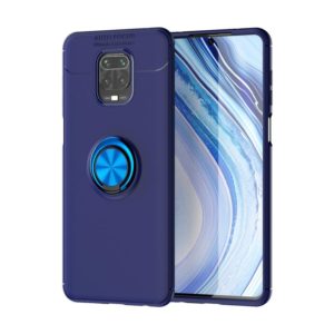 For Xiaomi Redmi Note 9 Pro Max Metal Ring Holder 360 Degree Rotating TPU Case(Blue+Blue) (OEM)