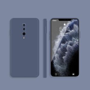 For OnePlus 7 Pro Solid Color Imitation Liquid Silicone Straight Edge Dropproof Full Coverage Protective Case(Gray) (OEM)