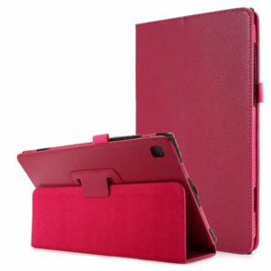 For Samsung Galaxy Tab A7 10.4 (2020) T500 Litchi Texture Horizontal Flip Solid Color Leather Case with Holder(Magenta) (OEM)
