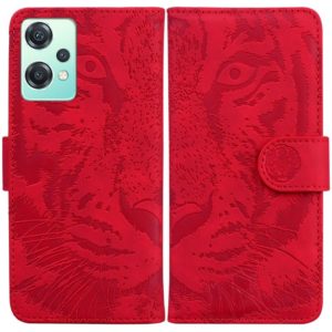 For OnePlus Nord CE 2 Lite 5G Tiger Embossing Pattern Horizontal Flip Leather Phone Case(Red) (OEM)