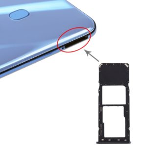 For Galaxy A20 A30 A50 SIM Card Tray + Micro SD Card Tray (Black) (OEM)