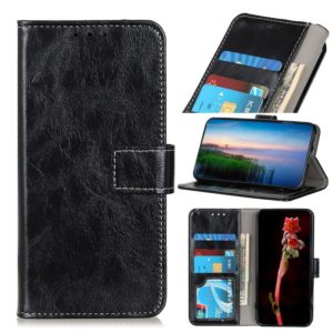 For OPPO F19 / A74 4G Retro Crazy Horse Texture Horizontal Flip Leather Case with Holder & Card Slots & Photo Frame & Wallet(Black) (OEM)
