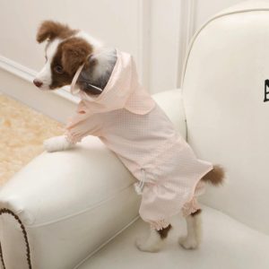 Pet Dog Raincoat Hooded Four-Legged All-Inclusive Waterproof and Dustproof Clothing, Size: L(Pink Dots) (OEM)