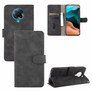 For Xiaomi Redmi K30 Pro Solid Color Skin Feel Magnetic Buckle Horizontal Flip Calf Texture PU Leather Case with Holder & Card Slots & Wallet(Black) (OEM)