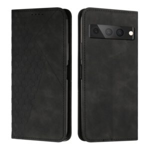 For Google Pixel 7 Pro Diamond Splicing Skin Feel Magnetic Leather Phone Case(Black) (OEM)