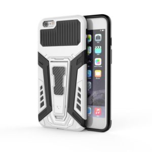 War Chariot Series Armor All-inclusive Shockproof PC + TPU Protective Case with Invisible Holder For iPhone 6 Plus(White) (OEM)