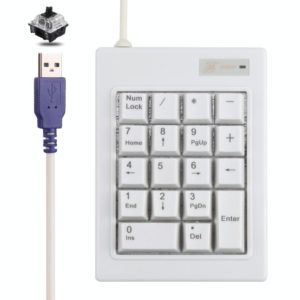 DX-18B 18-keys USB Wired Mechanical Black Shaft Mini Numeric Keyboard (White) (OEM)