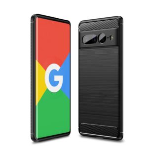 For Google Pixel 7 Pro 5G Brushed Texture Carbon Fiber TPU Phone Case(Black) (OEM)