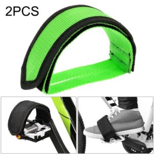 2 PCS Bicycle Pedals Bands Feet Set With Anti-slip Straps Beam Foot(Green) (OEM)