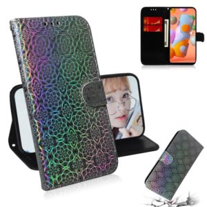 For Galaxy A11 & M11 Solid Color Colorful Magnetic Buckle Horizontal Flip PU Leather Case with Holder & Card Slots & Wallet & Lanyard(Silver) (OEM)