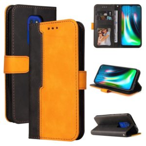For Motorola Moto G9 Play / E7 Plus Business Stitching-Color Horizontal Flip PU Leather Case with Holder & Card Slots & Photo Frame(Orange) (OEM)