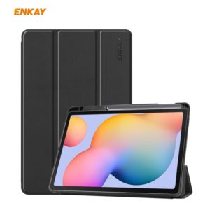 For Samsung Galaxy Tab S6 Lite P610 / P615 / Tab S6 Lite 2022 / P613 / P619 ENKAY Leather Smart Tablet Case with Pen Slot(Black) (ENKAY) (OEM)