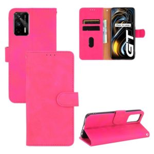 For OPPO Realme GT 5G Solid Color Skin Feel Magnetic Buckle Horizontal Flip PU Leather Case with Holder & Card Slots & Wallet(Rose Red) (OEM)