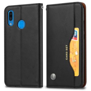 Knead Skin Texture Horizontal Flip Leather Case for Galaxy A20e, with Photo Frame & Holder & Card Slots & Wallet(Black) (OEM)