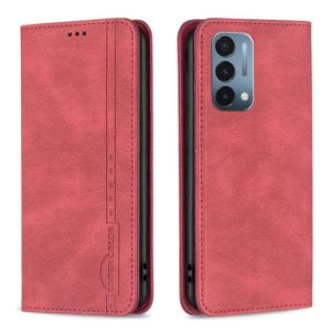 For OnePlus Nord N200 5G Magnetic RFID Blocking Anti-Theft Leather Phone Case(Red) (OEM)