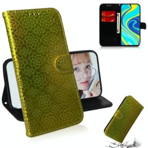 For Xiaomi Redmi Note 9S & Note 9 Pro Max Solid Color Colorful Magnetic Buckle Horizontal Flip PU Leather Case with Holder & Card Slots & Wallet & Lanyard(Gold) (OEM)