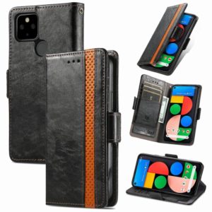 For Google Pixel 5a 5G CaseNeo Business Splicing Dual Magnetic Buckle Horizontal Flip PU Leather Case with Holder & Card Slots & Wallet(Black) (OEM)