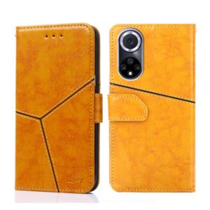 For Huawei nova 9 Geometric Stitching Horizontal Flip Leather Phone Case(Yellow) (OEM)