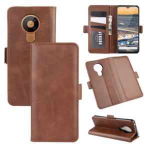 For Nokia 5.3 Dual-side Magnetic Buckle Horizontal Flip Leather Case with Holder & Card Slots & Wallet(Brown) (OEM)