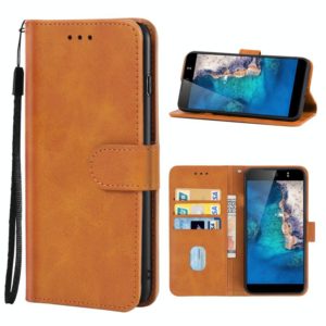 For Tecno Camon CX Leather Phone Case(Brown) (OEM)