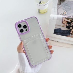 For iPhone 11 Pro Max Full-coverage 360 Clear PC + TPU Shockproof Protective Case with Card Slot (Purple) (OEM)